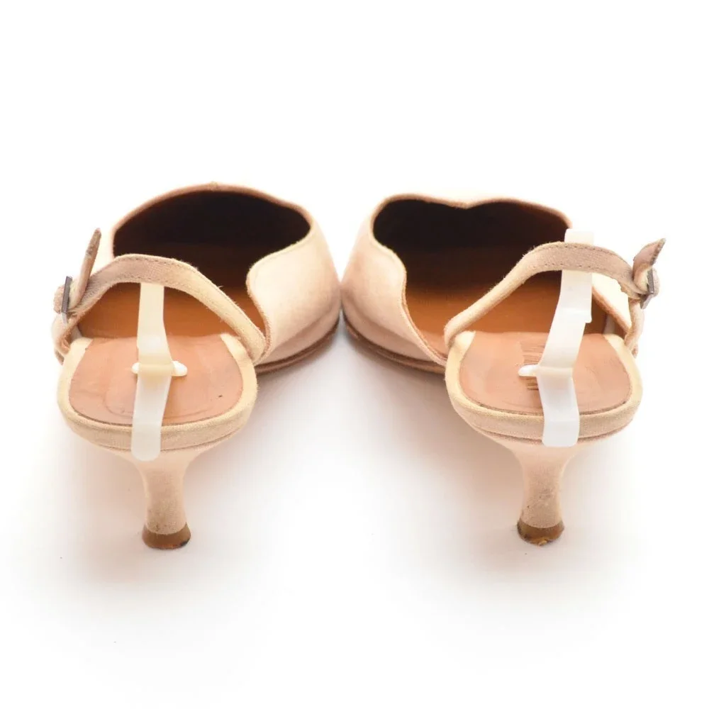 Le Monde Beryl Canvas Slingback Pointy Toe Pumps 40